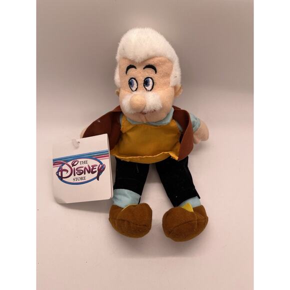 The Disney Store Pinocchio Geppetto 8" Mini Bean Bag Plush Stuffed Toy NWT - Picture 3 of 7